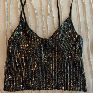 Zara bustier/corset style sequin crop top
